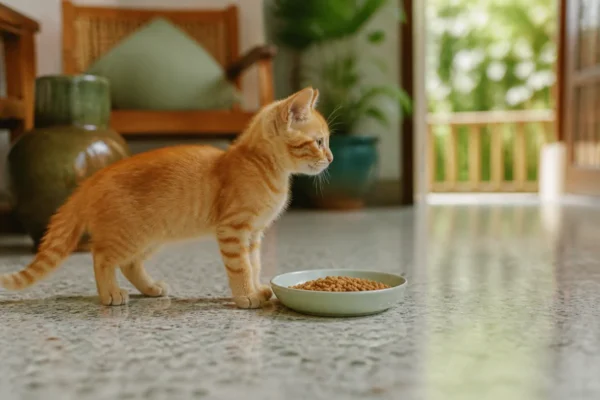 แมวกินอาหารแมวจากชาม — ชามอาหารแมว พรีเมียม