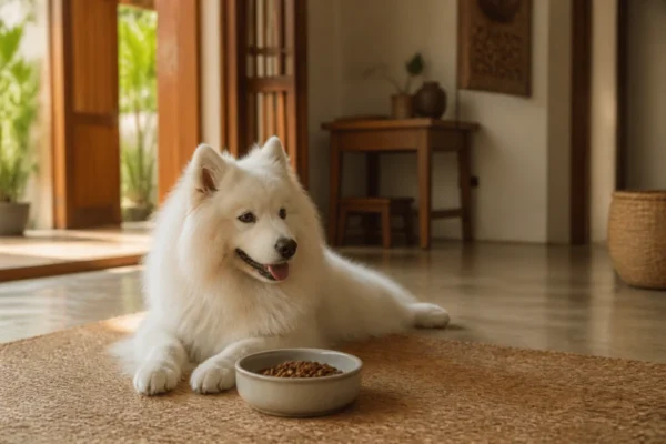 สุนัขกินอาหารเม็ดจากชาม — ชามอาหารหมา ปลอดภัยไหม
