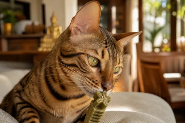 แมวกำลังดมขนมแมว — cat treats กินทุกวันได้ไหม ไทย