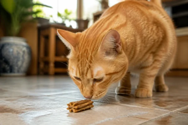 แมวกำลังดมขนมแมว — cat treats สำหรับฝึก ไทย