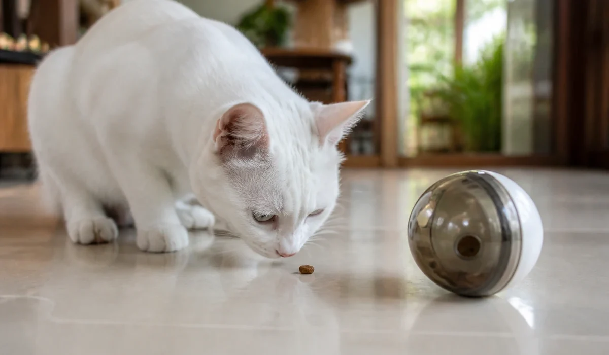 แมวกำลังดมขนมแมว — cat treats สำหรับแมวแพ้ง่าย ไทย
