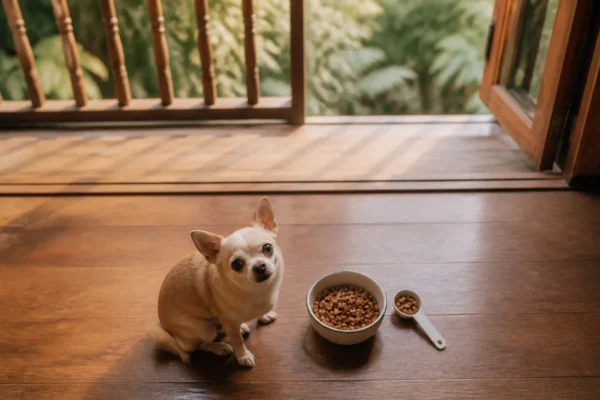 สุนัขกินอาหารเม็ดจากชาม — สุขภาพหมา แพ้อาหาร