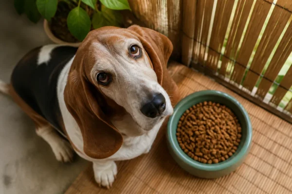 สุนัขกินอาหารเม็ดจากชาม — อาหารสุนัข grain free